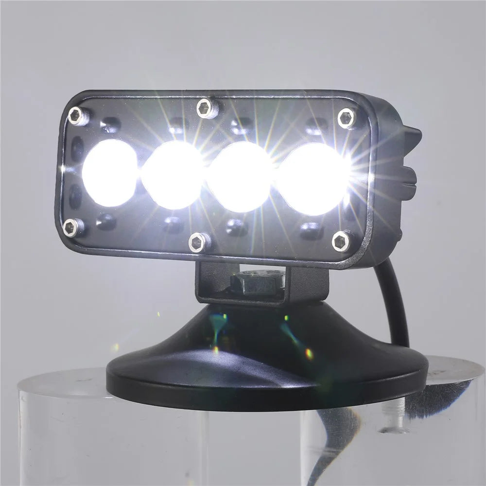 IP68 Waterproof 12 - 60V Motorcycle LED Aluminum Shell Spotlight Red Blue Strobe Light - 6