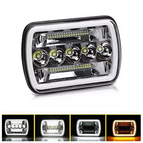 45W 5.59 x 7.8 inch Square LED Headlight Yellow White Dual Color for 6 x 7 inch Truck Light - 1