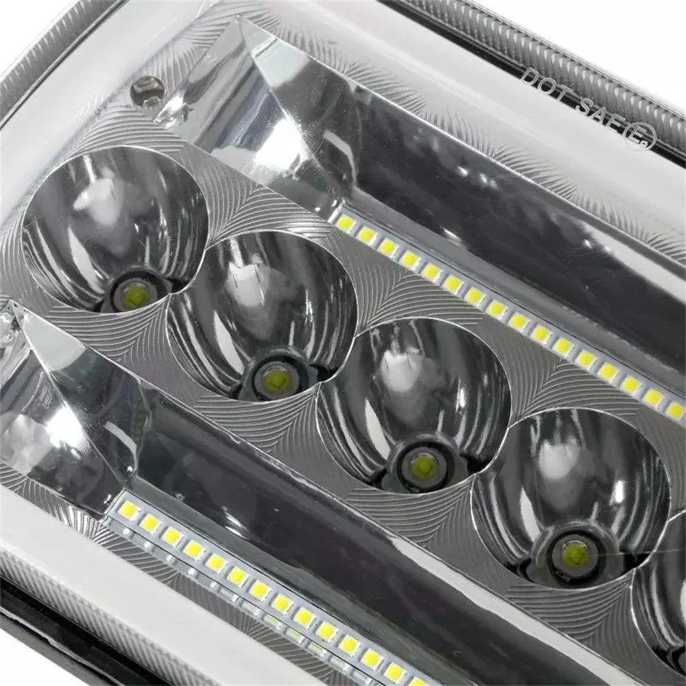 45W 5.59 x 7.8 inch Square LED Headlight Yellow White Dual Color for 6 x 7 inch Truck Light - 7