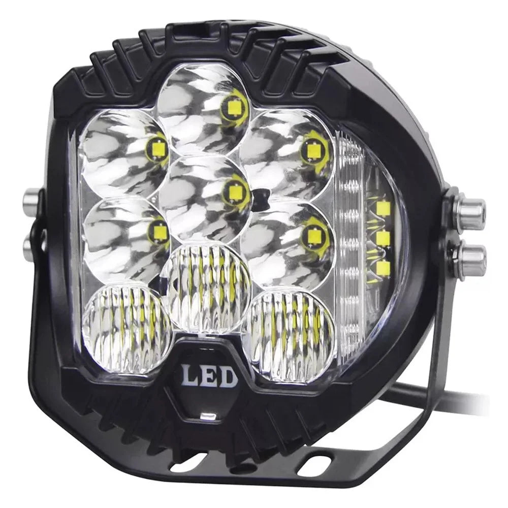 5 Inch Round Spotlight Car Front Bumper Lamp IP67 Waterproof Aluminum Shell LED Floodlight - White Light - 1