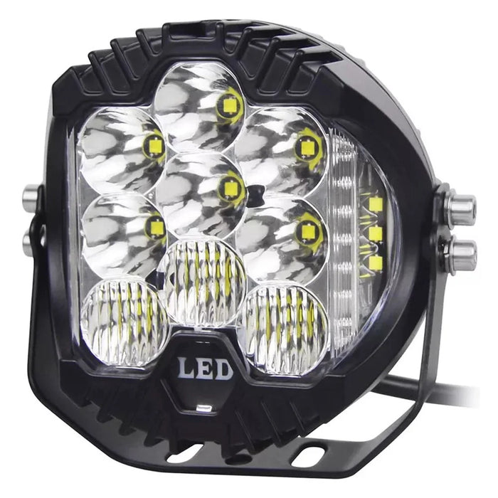 5 Inch Round Spotlight Car Front Bumper Lamp IP67 Waterproof Aluminum Shell LED Floodlight - White Light - 1