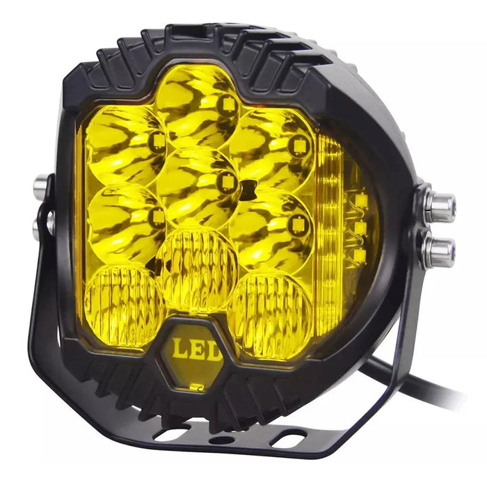 7 Inch Round Spotlight Car Front Bumper Lamp IP67 Waterproof Aluminum Shell LED Floodlight - Yellow Light - 1