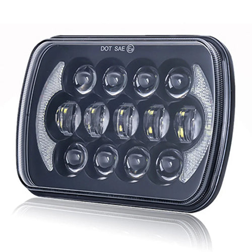 105W High Power IP67 Waterproof High Low Beam Square Car LED Headlight for 5x7 6x7 Inch Vehicles - 1