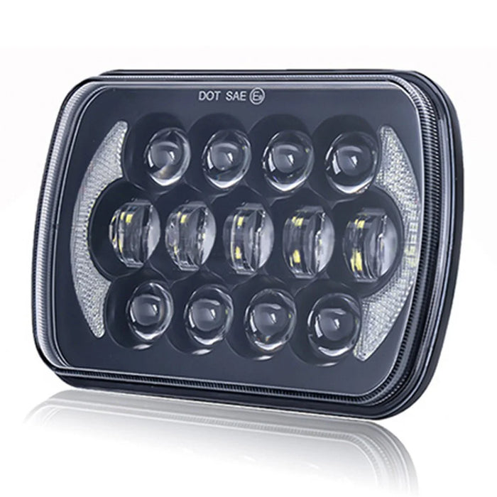 105W High Power IP67 Waterproof High Low Beam Square Car LED Headlight for 5x7 6x7 Inch Vehicles - 1