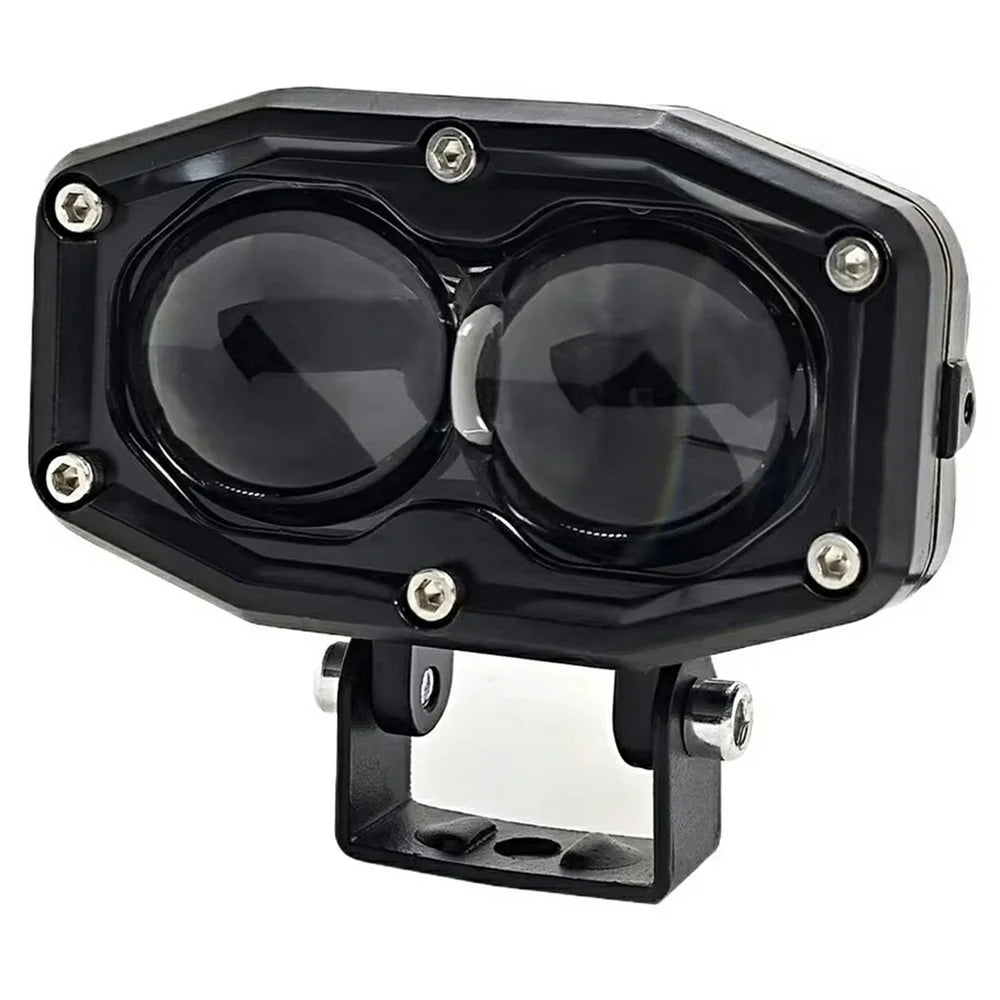 20W Motorcycle LED Headlight 3 Modes IP67 Waterproof Dual Lens Fog Lamp for Off-road ATV Truck - Black - 1