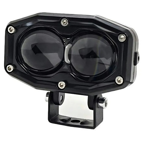 20W Motorcycle LED Headlight 3 Modes IP67 Waterproof Dual Lens Fog Lamp for Off-road ATV Truck - Black - 1