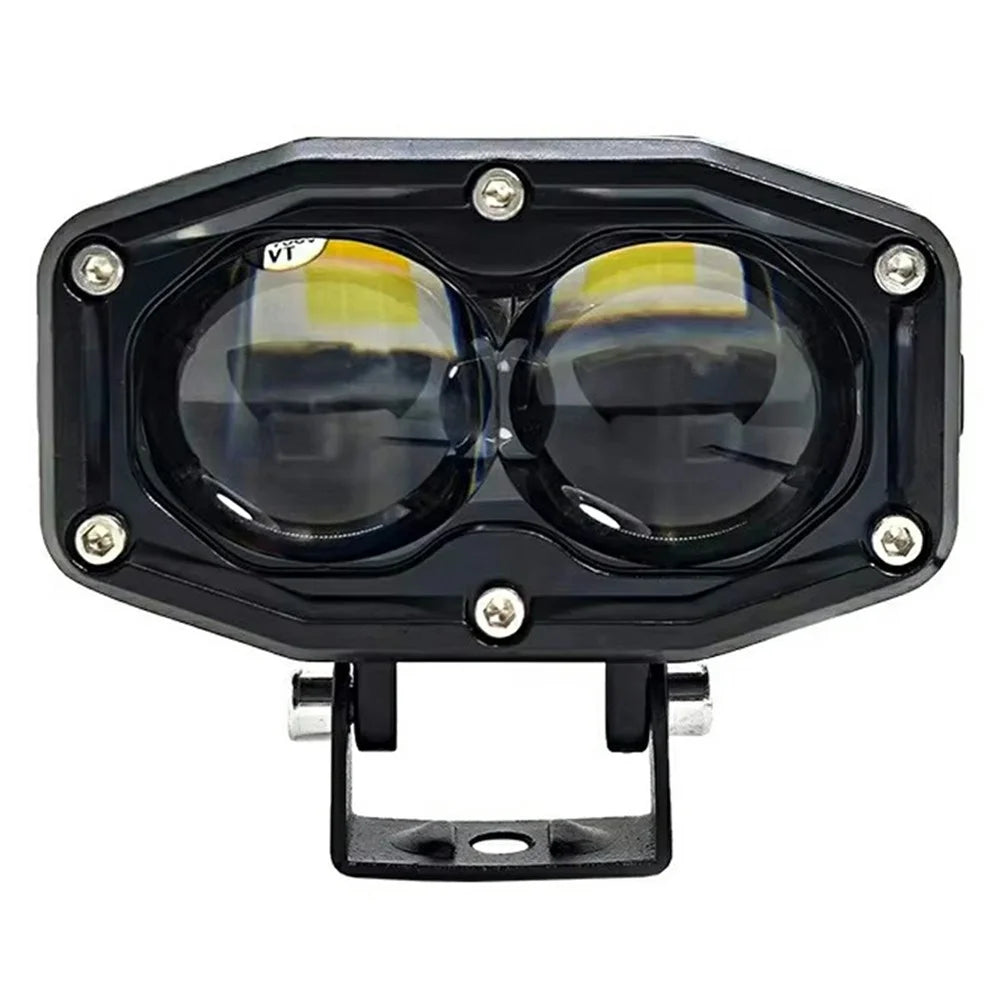 20W Motorcycle LED Headlight 3 Modes IP67 Waterproof Dual Lens Fog Lamp for Off-road ATV Truck - Black - 2