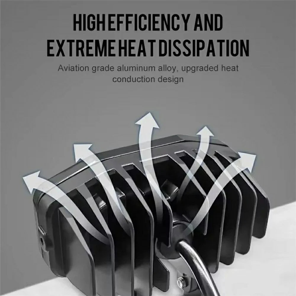 20W Motorcycle LED Headlight 3 Modes IP67 Waterproof Dual Lens Fog Lamp for Off-road ATV Truck - Black - 6