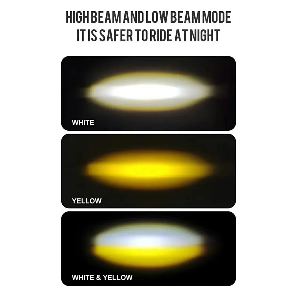 20W Motorcycle LED Headlight 3 Modes IP67 Waterproof Dual Lens Fog Lamp for Off-road ATV Truck - Black - 7