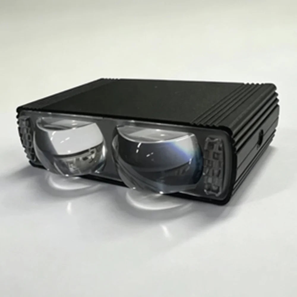 Dual Lens LED Fog Light White + Yellow Light 10W High Low Beam Motorcycle Headlight - Black - 6