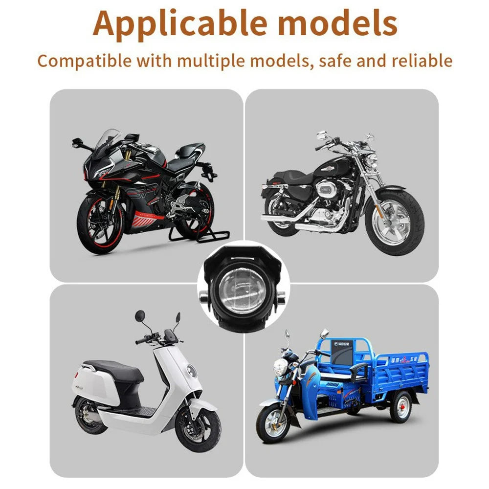 Motorcycle LED Light Dual Color Lens IP67 Waterproof 15W Night Riding Lamp Auxiliary Spotlight Lamp - 5