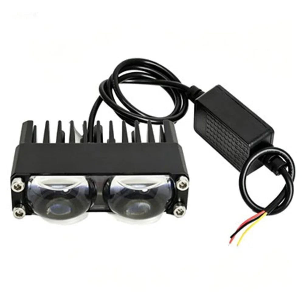 2-LED Car Grille Light IP67 Waterproof 18W Yellow and White Dual Color Auxiliary Lamp for SUV ATV Truck - Black - 1
