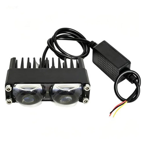 2-LED Car Grille Light IP67 Waterproof 18W Yellow and White Dual Color Auxiliary Lamp for SUV ATV Truck - Black - 1