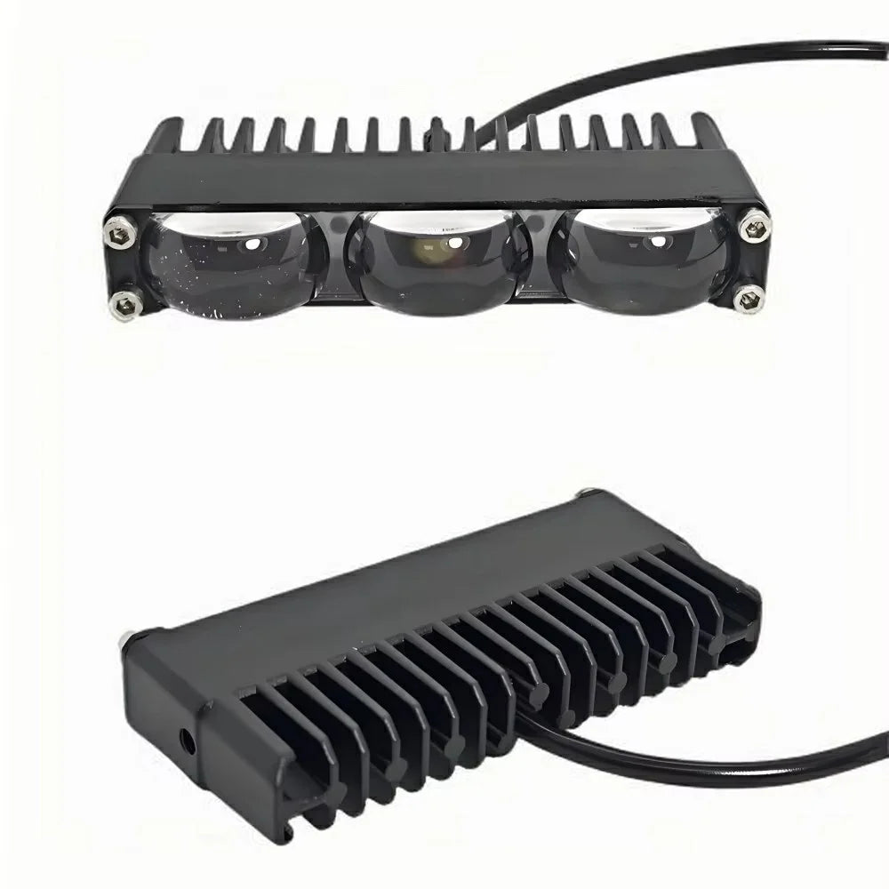 3-LED Car Grille Light IP67 Waterproof 18W Yellow and White Dual Color Auxiliary Lamp for SUV ATV Truck - Black - 7