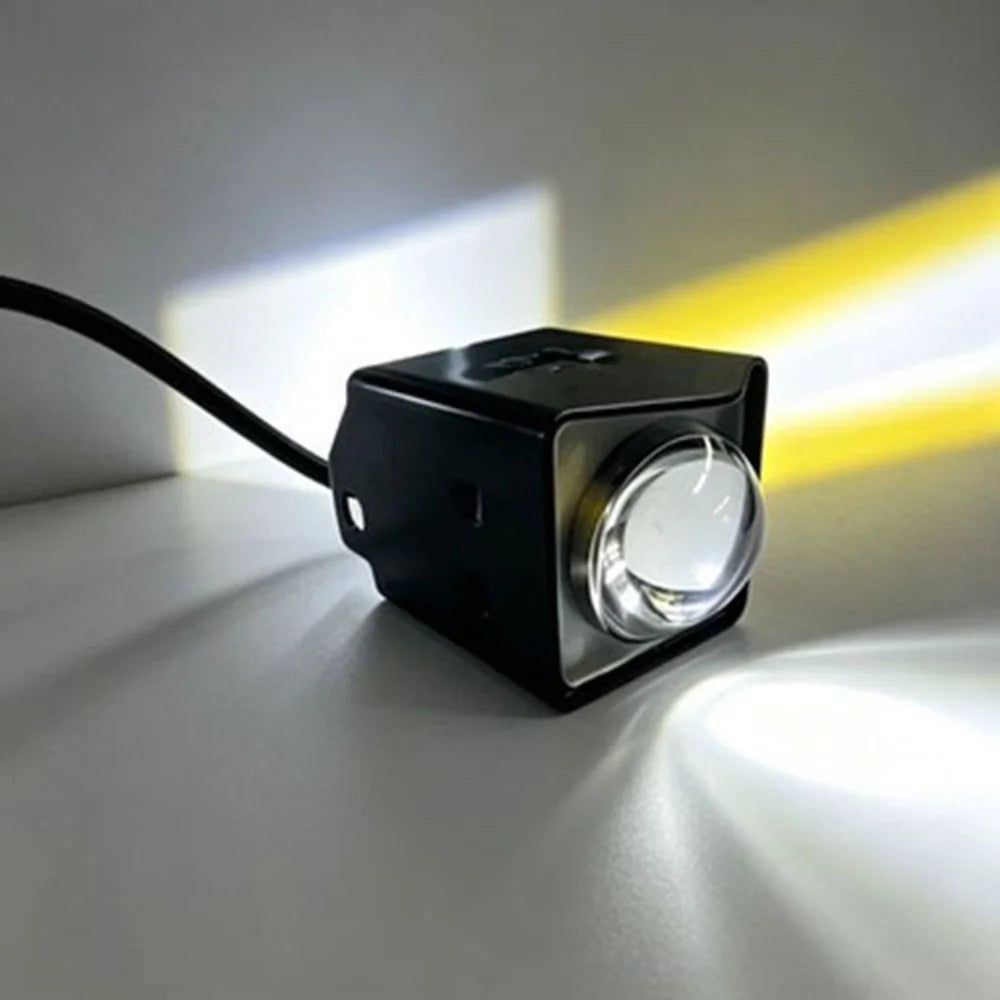 10W Cube Design Motorcycle LED Light IP67 Waterproof Yellow and White Dual Color Auxiliary Lamp for ATV Truck Boat - Black - 4