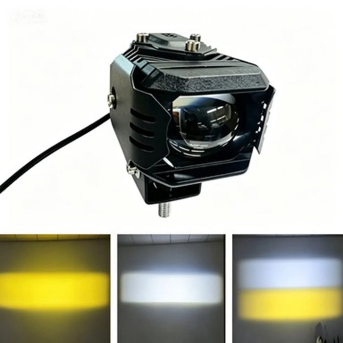 F15 IP67 Waterproof LED Auxiliary Light 18W 6000LM Warning Lamp for Car Motorcycle - Black - 1