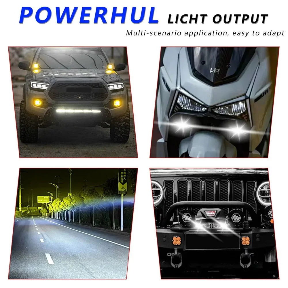 F15 IP67 Waterproof LED Auxiliary Light 18W 6000LM Warning Lamp for Car Motorcycle - Black - 4