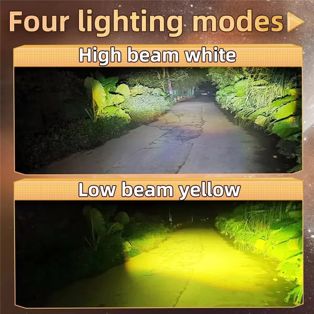 Motorcycle LED Spotlight 15W Auxiliary Headlight Red Blue Yellow White Fog Lamp - Black - 6