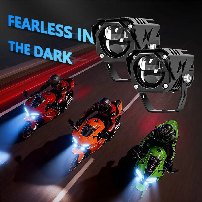 M8 Motorcycle LED Light 40W 5500LM IP68 Waterproof Dual Beam Spotlight for Off-Road - Black - 2