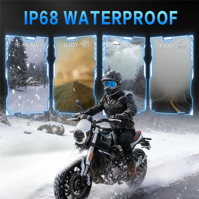 M8 Motorcycle LED Light 40W 5500LM IP68 Waterproof Dual Beam Spotlight for Off-Road - Black - 3