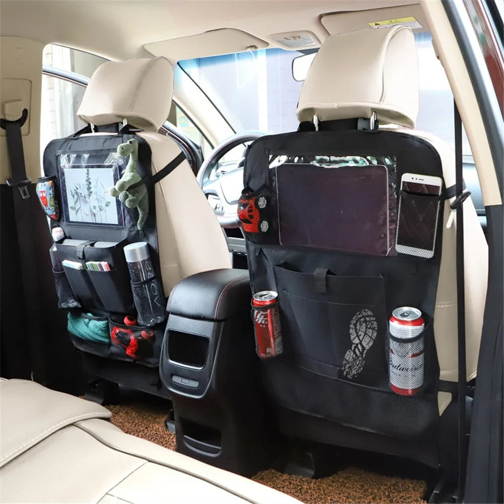 Multifunctional Car Seat Back Hanging Storage Bag Organizer Pouch with Tablet Pocket - 3