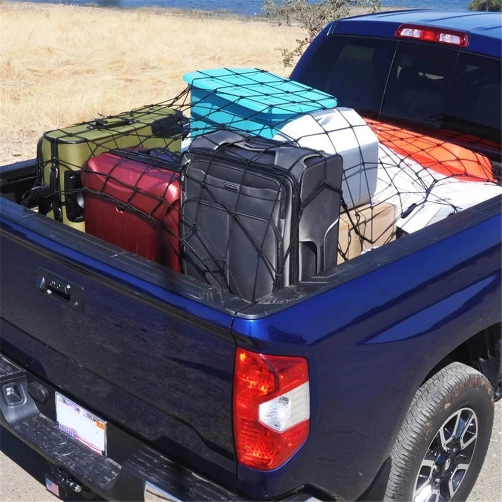 Latex Heavy Duty Cargo Net for Pickups Car Mesh Holes Cord Net for Truck Bed Roof Rack 120cmx90cm 88 Grids Cargo Organizer Net with Hooks - 3
