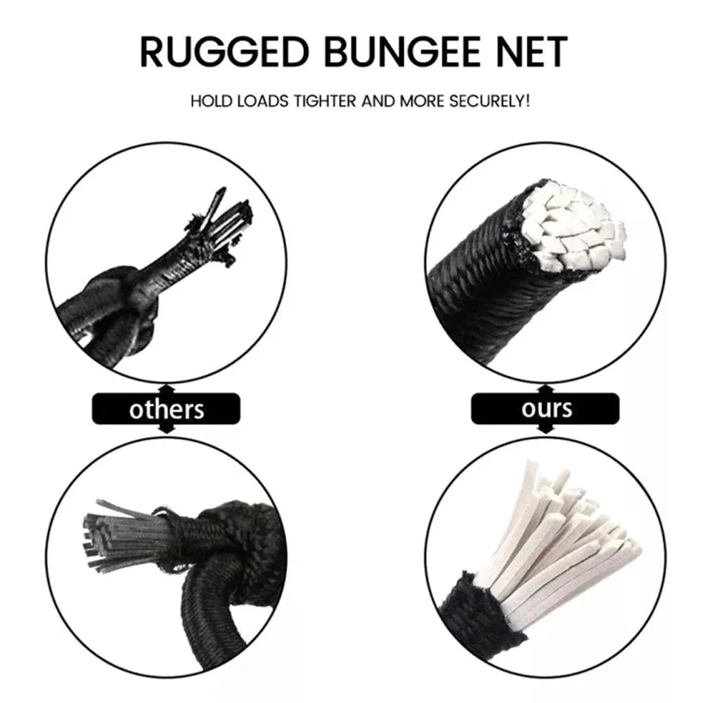 Rubber Cargo Net for Pickups Car Mesh Holes Cord Net Heavy Duty Truck Bed Roof Rack 120cmx90cm 88 Grids Cargo Organizer Net with Hooks - 4