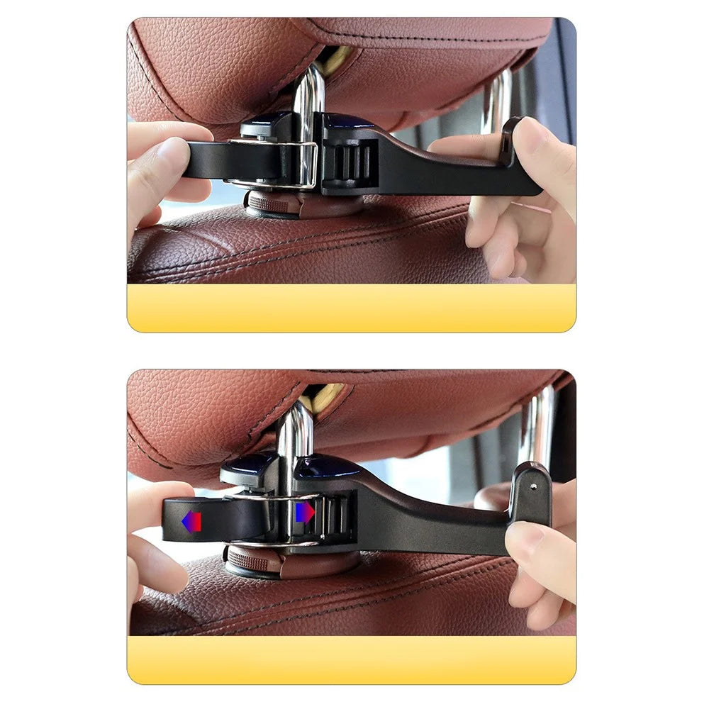 CS-G02 Multifunctional Back Seat Headrest Holder Hanger Holder Hook for Car Vehicle SUV - Silver - 6