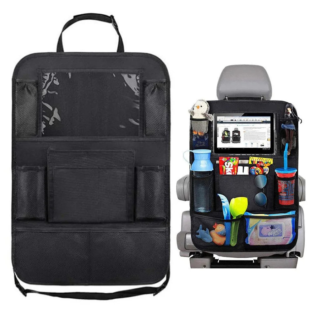 Multifunction Car Back Seat Organizer Bag Automotive Seat Back Organizer with Touch Screen Tablet Holder - 1
