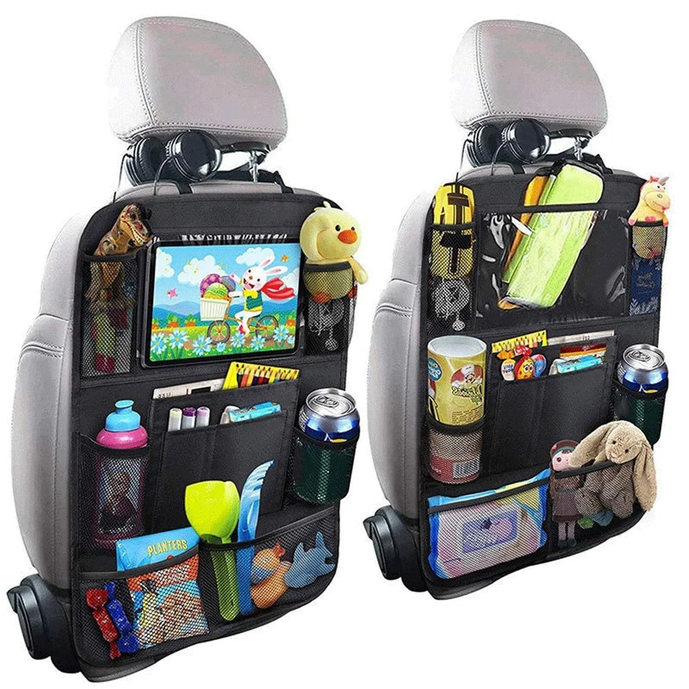 Multifunction Car Back Seat Organizer Bag Automotive Seat Back Organizer with Touch Screen Tablet Holder - 3