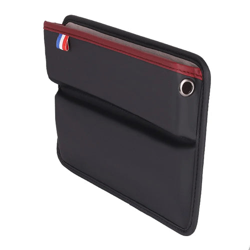 Car Seat Slit Gap Pocket Organizer PU Leather Multifunctional Driver Seat Gap Filler Storage Box - Black / Red - 1