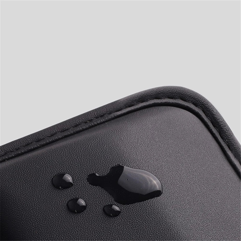 Car Seat Slit Gap Pocket Organizer PU Leather Multifunctional Driver Seat Gap Filler Storage Box - Black / Red - 5