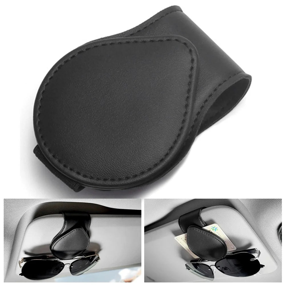 Portable Sunglasses Holder Bill Holder Clip Card Storage Accessories for Car Visor - Black - 1