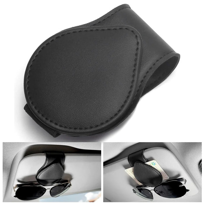 Portable Sunglasses Holder Bill Holder Clip Card Storage Accessories for Car Visor - Black - 1