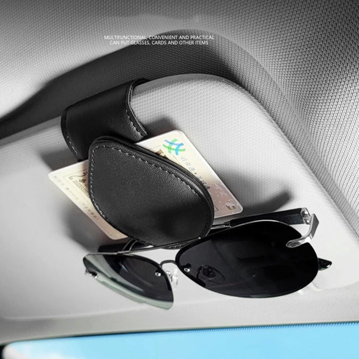 Portable Sunglasses Holder Bill Holder Clip Card Storage Accessories for Car Visor - Black - 4