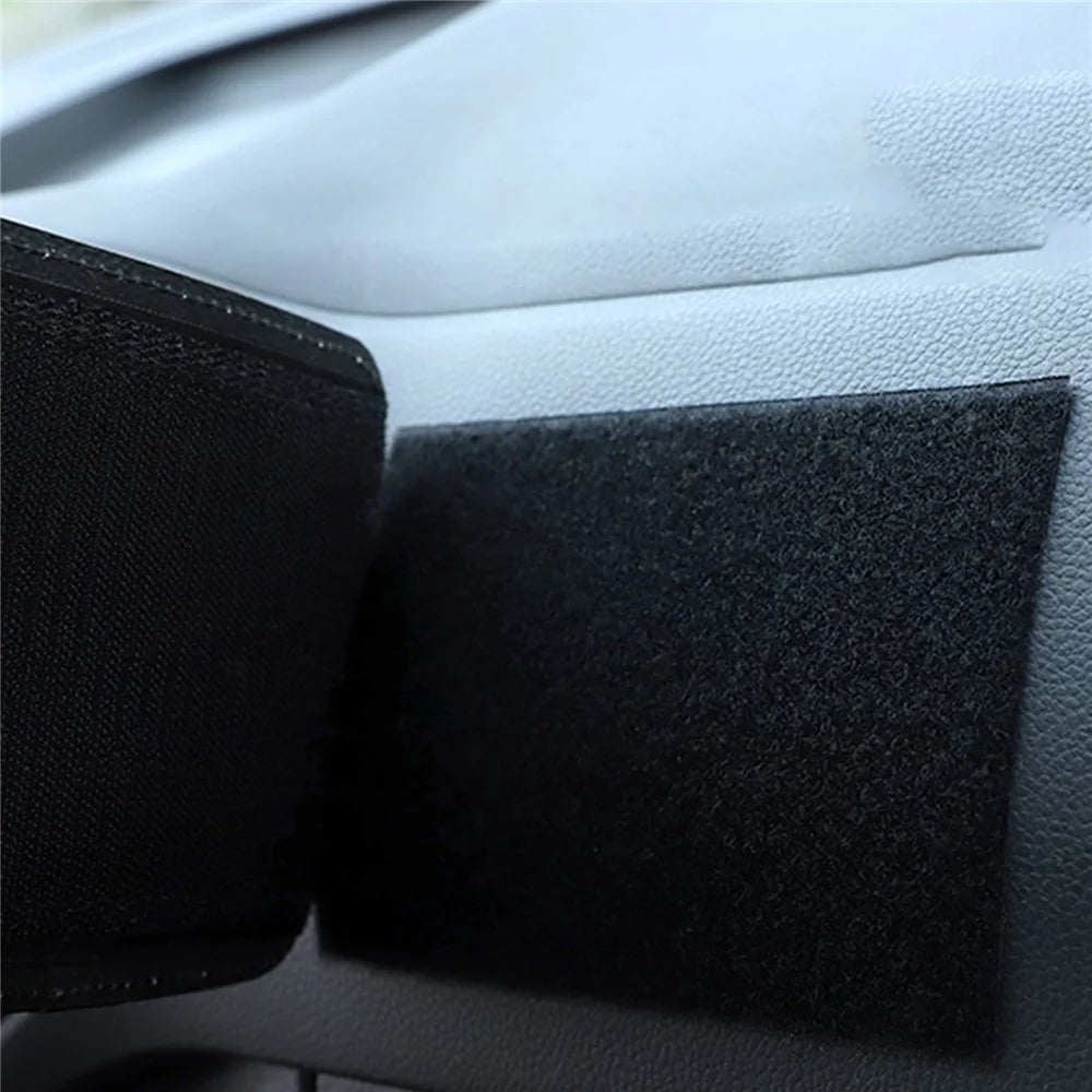 Car Dashboard Adhesive Storage Bag PU Leather Seat Seam Phone Sundries Holder Organizer - Black - 4