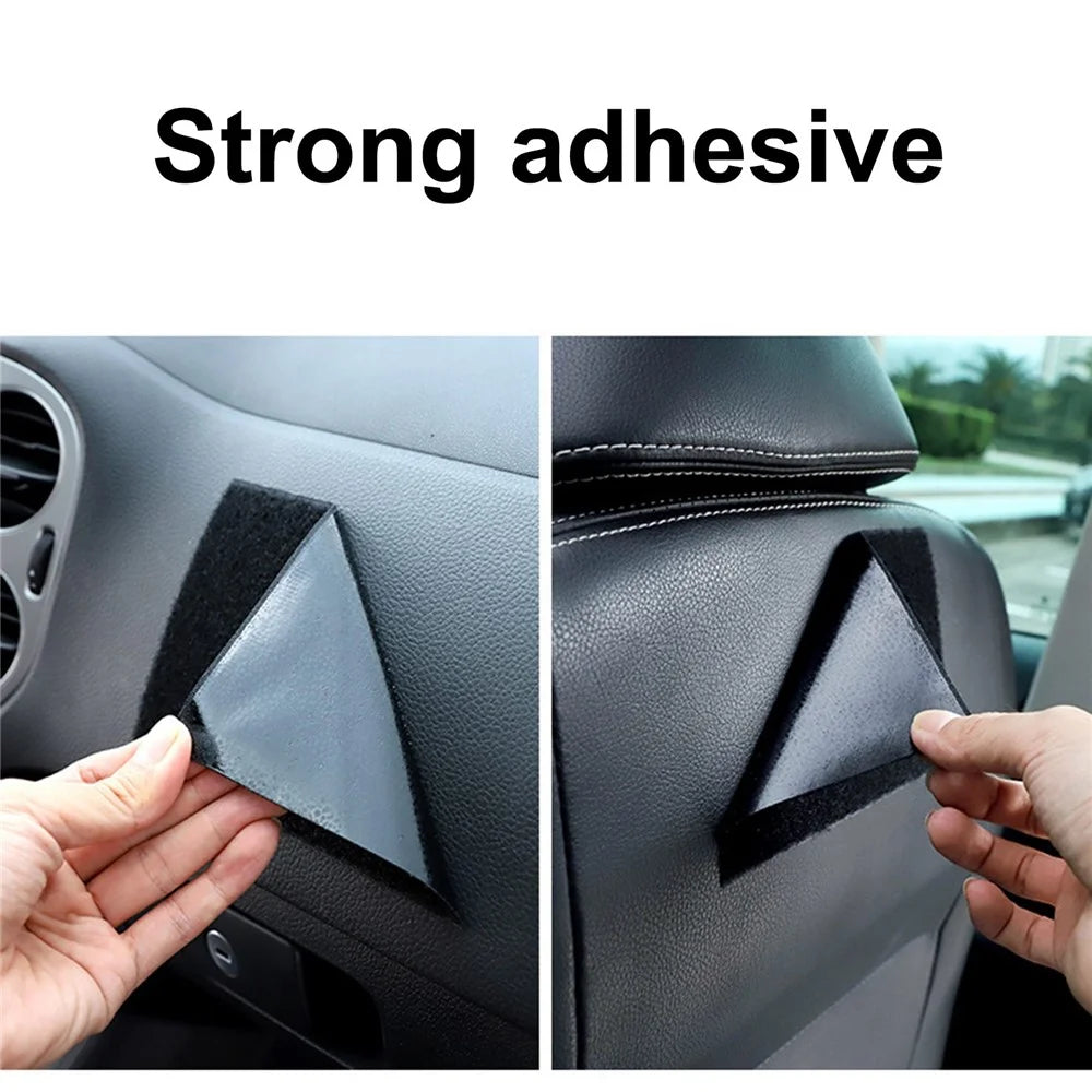 Car Dashboard Adhesive Storage Bag PU Leather Seat Seam Phone Sundries Holder Organizer - Black - 5