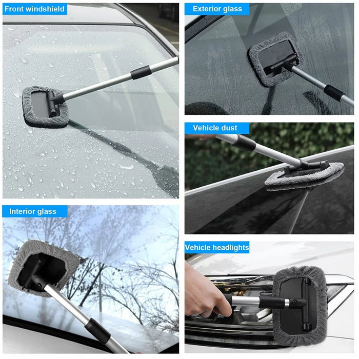 DM-095 32.5-46.5cm Window Cleaner with Handle and Microfiber Cloth Cleaning Tool Car Windshield Cleaning Device - 7