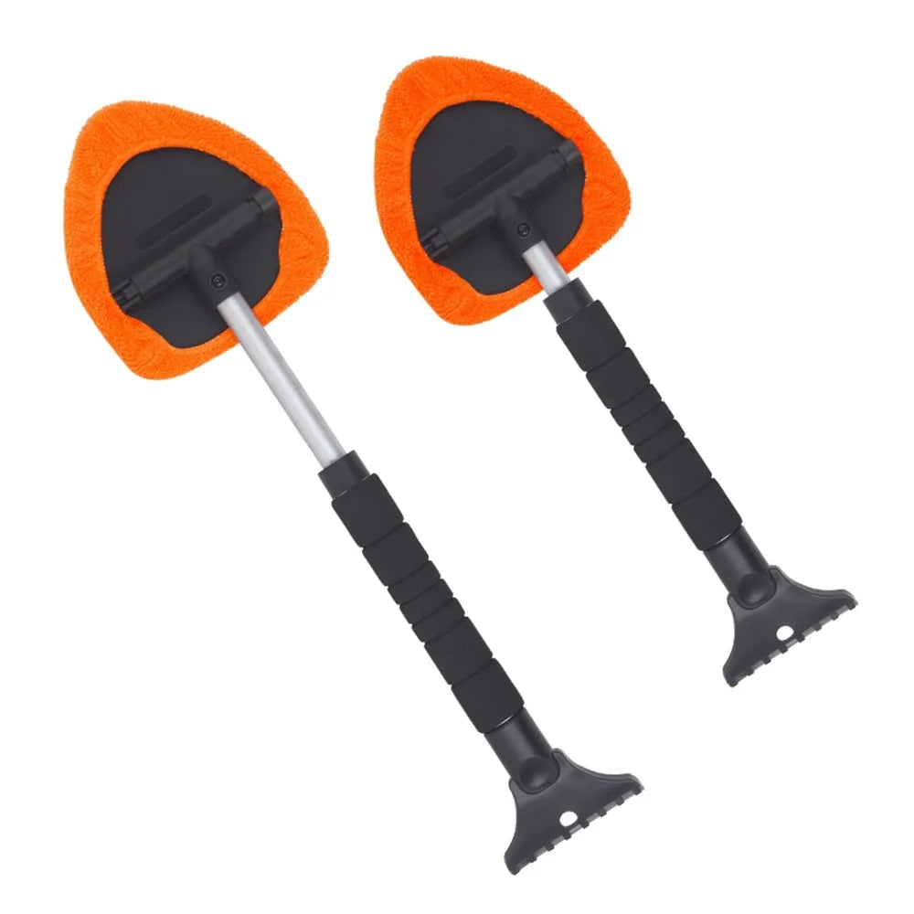 DM-132 2-in-1 Window Windshield Cleaning Tool Car Window Snow Scraper with 38-52cm Extendable Handle and Microfiber Cloth Window Cleaning Brush - 7