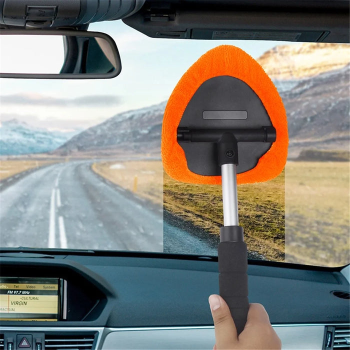 DM-131 32.5-47.5cm Extendable Handle Window Windshield Cleaning Tool Window Cleaner with Microfiber Cloth Car Window Cleaning Device - 4