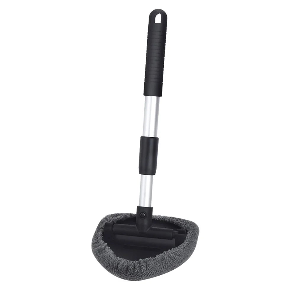 DM-130 Window Windshield Cleaning Tool with 34-49cm Extendable Handle and Microfiber Cloth Car Window Cleaner Triangle Cleaning Wipe - 1