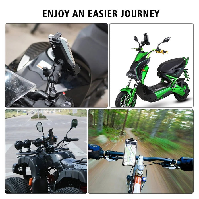 CS-1287A1 Motorcycle Rearview Mirror / Handlebar Mount Mobile Phone Holder Electric Vehicle GPS Bracket - 2