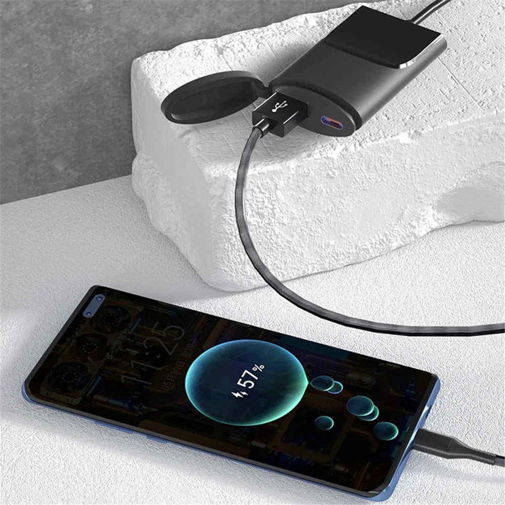 WUPP ZH-1927B1 Motorcycle Handlebar Phone Charger Ultra-Thin USB A+Type-C QC3.0 Charger - 3