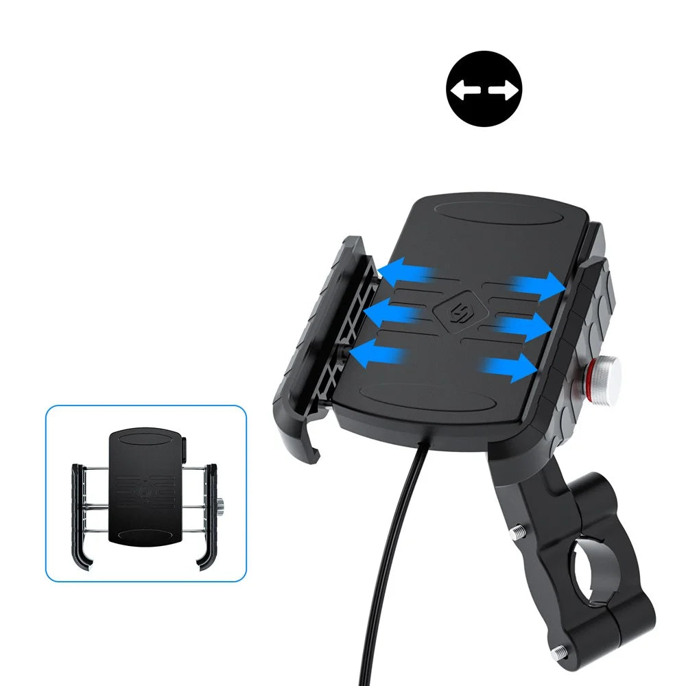 WUPP CSZH-19414A1 M9 Phone Wireless Charger with USB Port Handlebar Mount Charging Stand - 5