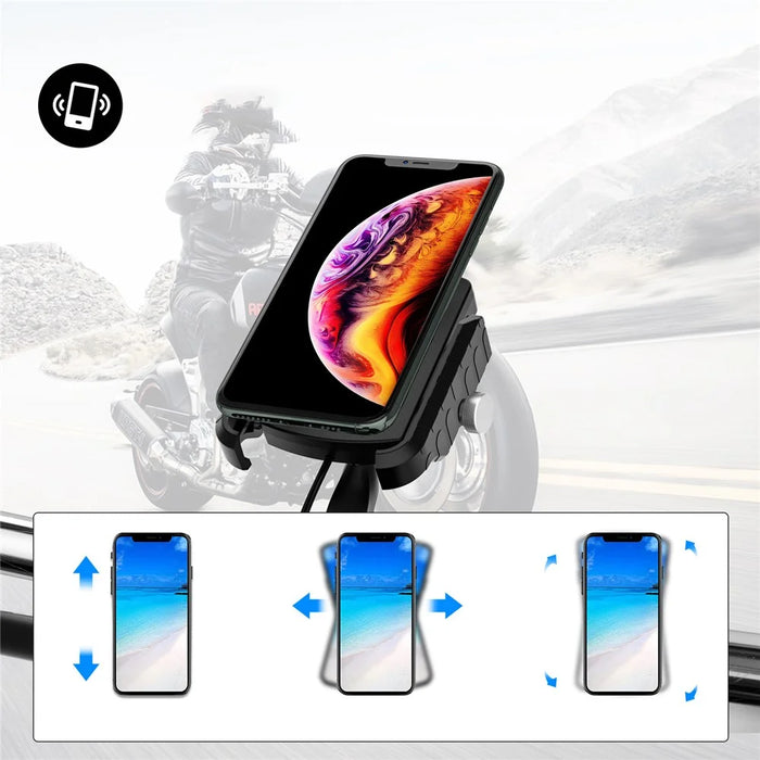 WUPP CSZH-19414A1 M9 Phone Wireless Charger with USB Port Handlebar Mount Charging Stand - 6