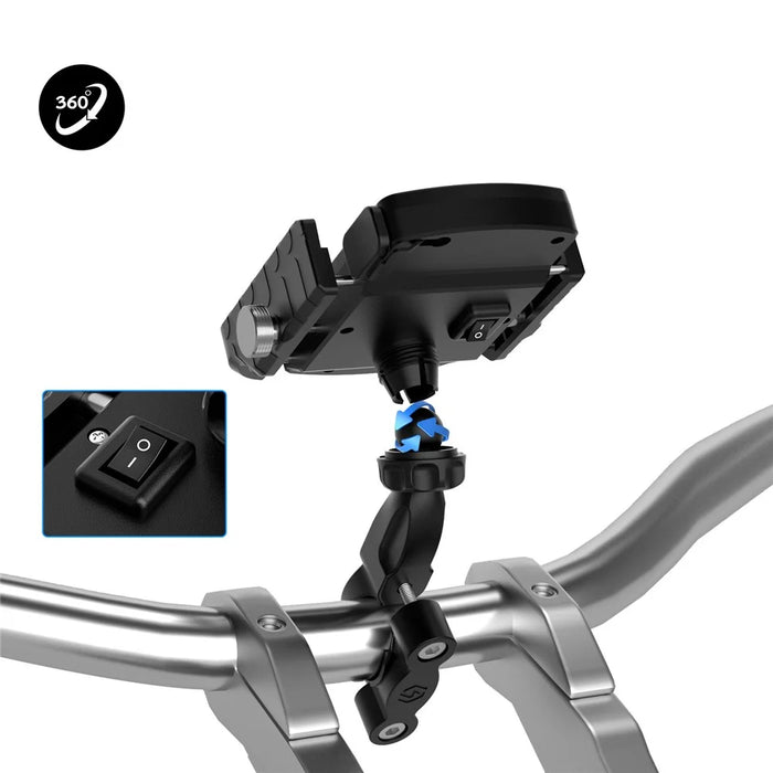 WUPP CSZH-19414A1 M9 Phone Wireless Charger with USB Port Handlebar Mount Charging Stand - 7