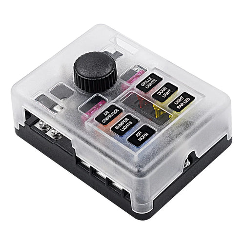 WUPP CS-3394A1 6 Way Blade Fuse Block with Negative Bus LED Indicator for Car Boat Van SUV - 1