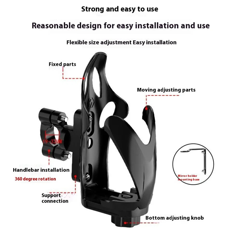 WUPP CSZH-1080 Bike Water Bottle Cage Rearview Mirror Mount Drink Cup Holder - 4