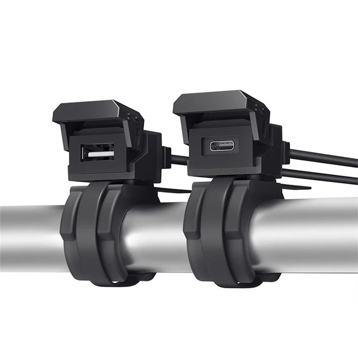 WUPP CS-1849D1 Motorcycle Charger USB-A+Type-C Motorbike Handlebar Charger - 1