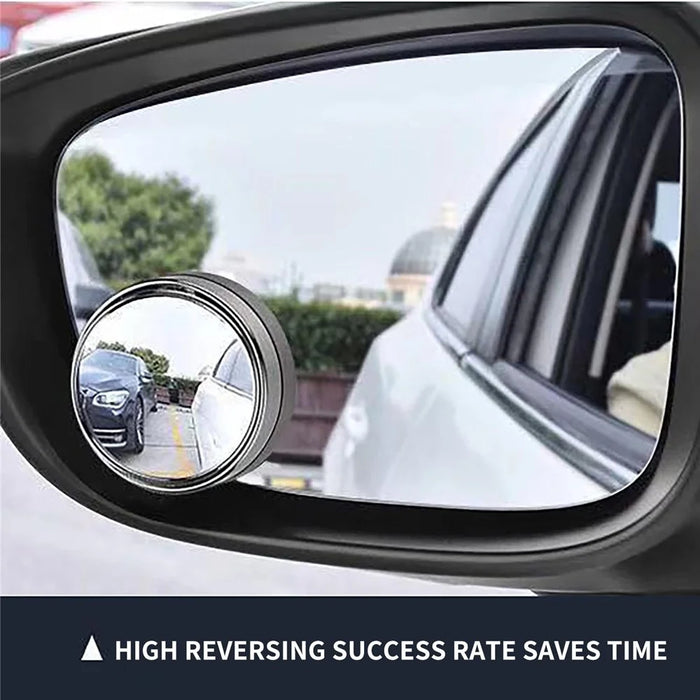 2Pcs Suction Cup 360 Degree Blind Spot Car Reversing Aid Rearview Mirror Small Round Mirror - Silver - 4